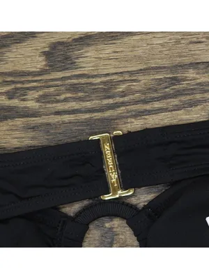 NWT Lauren Ralph Lauren Womens Beach Club Solid Macrame Ring Top Bikini Black 10 thumbnail 9