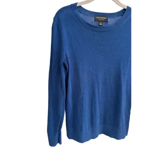 Banana Republic Forever Sweater XS Blue Merino Blend Crew Neck Lightweight Knit thumbnail 7