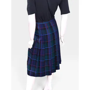 Vintage David Brooks Wool Pleated Skirt 8 Tartan Plaid Blue Red Green Midi USA thumbnail 3