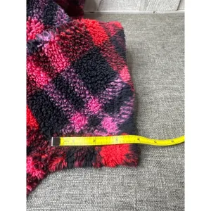 Maurices Womens Red & Black Plaid Sherpa Top & Shorts Set Large Cozy Winter Wear thumbnail 10