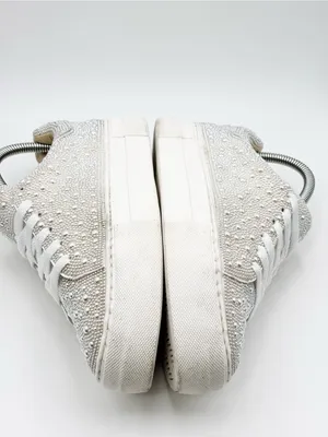 Betsey Johnson Women’s Sidny Pearl Lace-Up Sneakers, Size 6.5 thumbnail 8