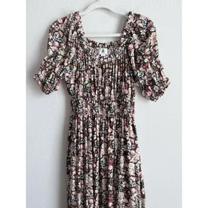Stockplace The‎ Label Floral Puff Sleeve Midi Dress Women's Small Cottagecore thumbnail 2