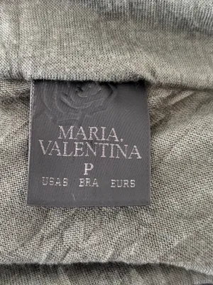 Maria Valentina Dark Olive Green Crinkle Fabric asymmetrical size small one slee thumbnail 5