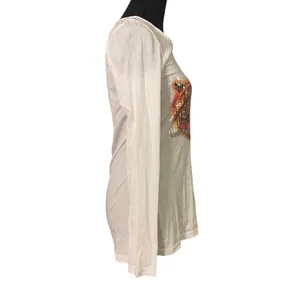 POL Rick Butterworth Tiger Sequin Graphic Long Sleeve Top Med Art to Wear L-31 thumbnail 3