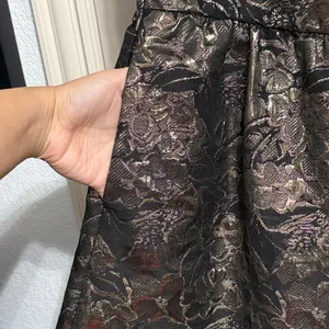 Frenchi‎ Metallic Black & Gold Brocade Mini Party Dress Cocktail Wedding Guest thumbnail 5