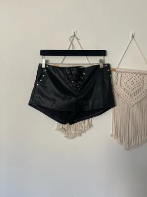 Superdown Mada Faux Leather Micro Shorts thumbnail 2