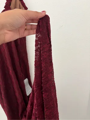 Bardot Alegra Stretch Lace Midi Dress in Burgundy nwt thumbnail 6