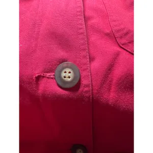 Talbots Red Cotton Barn Jacket Leather Collar Plaid Flannel Lined XS‎ thumbnail 4