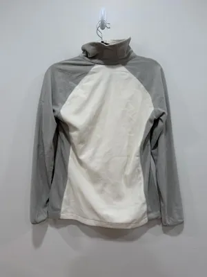 Columbia Fleece Pullover Women’s Gray Cream 1/4 Zip Lightweight Jacket Size Medium thumbnail 5