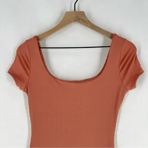 Haute Monde‎ Blush Pink Stretch Ribbed Jersey Knit Side Slit Bodycon Maxi Dress thumbnail 3