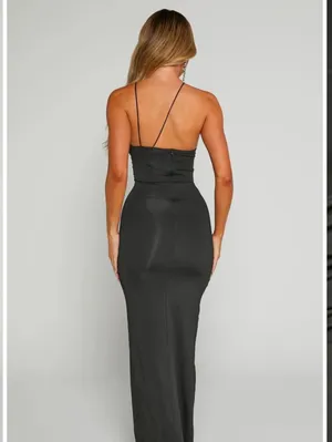 Showpo. Teagan Midi Dress Black Size 6 NWT thumbnail 4