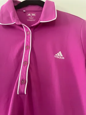 Adidas Pink Golf Polo Shirt Medium Tenniscore Country Club Sporty Athletic thumbnail 3