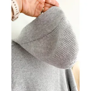 Aerie | EUC CozyUp Waffle Sweater Hoodie in Gray Oversized | Sz M thumbnail 12