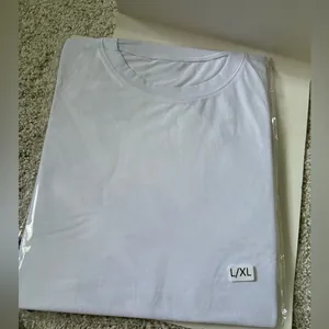 New White Cropped T-Shirt with Rhinestone Fringe women size L/XL party costumes thumbnail 6