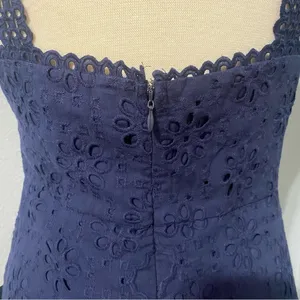 Lulus Navy Blue Holiday Sleeveless Trimmed Embroidered‎ Asymmetric Dress Sz M thumbnail 13