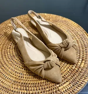 J. Jill Tan Suede Knotted Pointed Toe Slingback Flats Women 7 thumbnail 1