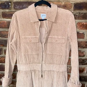 J. Crew Mocha Tan Corduroy Zip-Front Cinched Mini Dress Women's Size 8 thumbnail 7