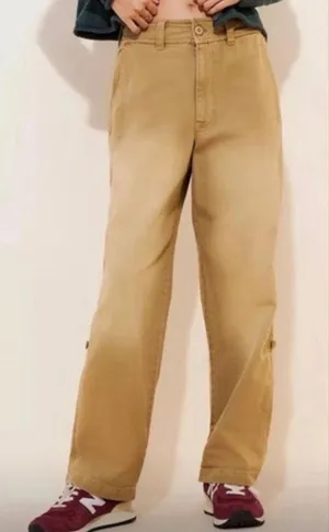 Free People Tan Carpenter Pants US 8 100% Cotton NWOT thumbnail 1