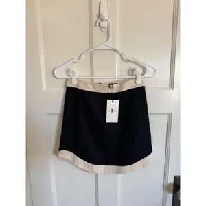 NWT 7 For All Mankind black‎ & cream linen blend top & skirt set size xs thumbnail 10