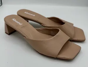 Abound‎ Erica Tan Cream Block Heel Square Toe Slide Sandals size 8.5 90’s vibe thumbnail 1