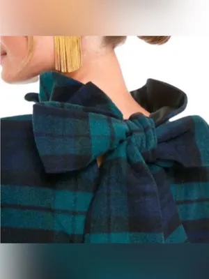 Tuckernuck Blackwatch Daphne Wool Blend Green & Navy Blue Mini Dress | XS thumbnail 3