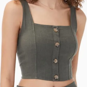 NWT  Button Front Cropped Tank Top thumbnail 5