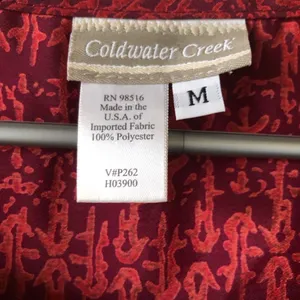 COLDWATER CREEK Womens Sleeves Top Size Medium Burgundy thumbnail 2