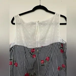 Karl Lagerfeld Paris Gingham Floral Embroidered Dress,‎ Size 14 thumbnail 5