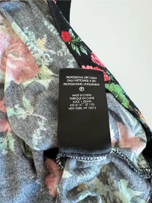 Alice + Olivia Women's Melva Black Floral Print Racerback Crop Tank Top Stretch thumbnail 9