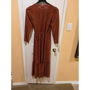 See U Soon Brown Wrap Long Midi Long Sleeve Dress Size Small thumbnail 14