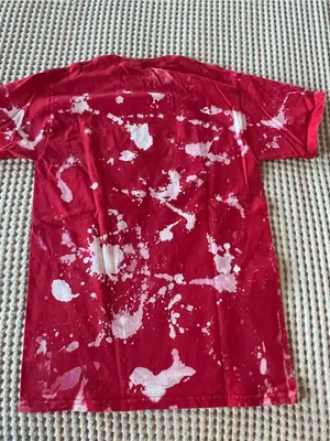 Champion Red Sacred Heart Pioneers Football Bleach-Splatter Tee thumbnail 2