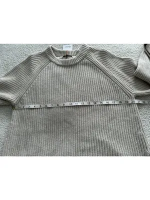 Quince Organic Cotton Fisherman Crew Neck Sweater Speckled Beige Size L thumbnail 13