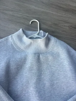 Mock Neck Crew Neck Gray Size M thumbnail 3