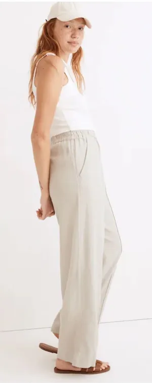 Madewell Breezewoven Pull On Wide Leg Pants Sz XS Linen Blend Casual‎ Sage Green thumbnail 1