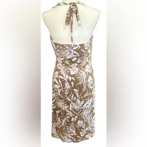 Tommy Bahama White and Tan Leaf Print Dress thumbnail 2