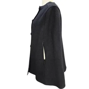 Helene Berman S Black Wool Blend‎ Buttoned Cape Coat Cloak Posh Elegant Winter thumbnail 2