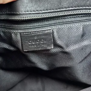 Gucci Black Tote Hand Bag with Iconic GG Design thumbnail 3