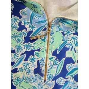 Lilly Pulitzer Skipper Popover Koala Me Maybe Blue Green Half Zip Sweatshirt S thumbnail 3