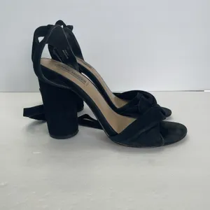 Steve Madden Clary Black Suede Sandals‎ Tie Ankle Strap Heel Womens 9.5 thumbnail 3
