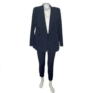 EXPRESS Blue Pantsuit Dark Navy Pants Double Breasted Blazer Jacket Size Small thumbnail 3