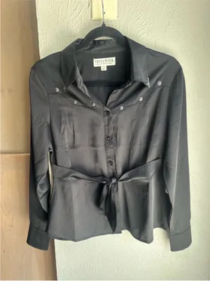 Idyllwind Miranda Lambert black tie front Western studded button up blouse Small thumbnail 3