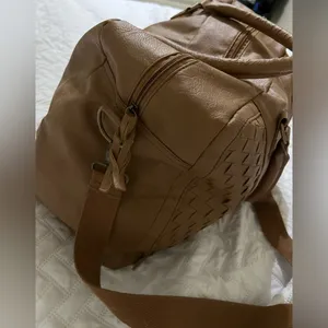Brown Leather Target Travel Duffle Bag thumbnail 2