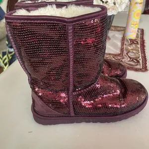 UGG Purple Port Short Sparkle Uggs- Size 5 thumbnail 3