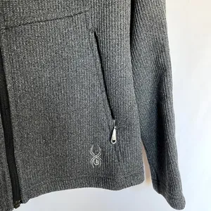 Spyder core‎ sweater gray insulated zip up jacket pockets women's size medium thumbnail 3