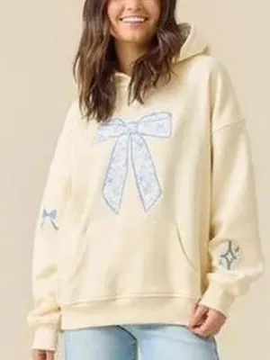 Altar’d State Bow Graphic Hoodie Sweatshirt thumbnail 1