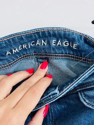 American Eagle Pleated Denim Mini Skirt • Y2K Preppy thumbnail 2