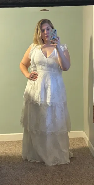 Layered ruffled White Premier Amour Dress thumbnail 1