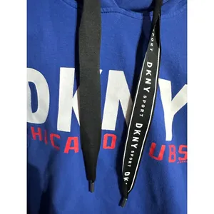 DKNY Sport Chicago Cubs Hoodie Cropped Royal‎ Blue MLB Graphic Sweatshirt L/XL thumbnail 3