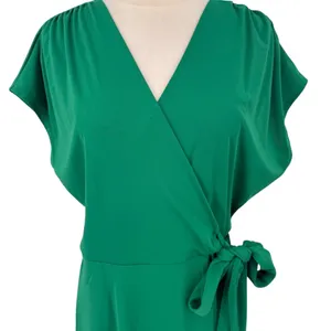 NWT Mango Women's Bow‎ Wrap Midi Dress Kelly Green Size 6 Feminine Contemporary thumbnail 7
