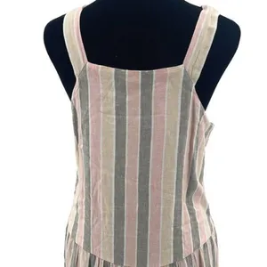 Caslon Womens Striped Square Neck Linen Blend‎ Maxi Dress Pink Cabana Medium NWT thumbnail 6